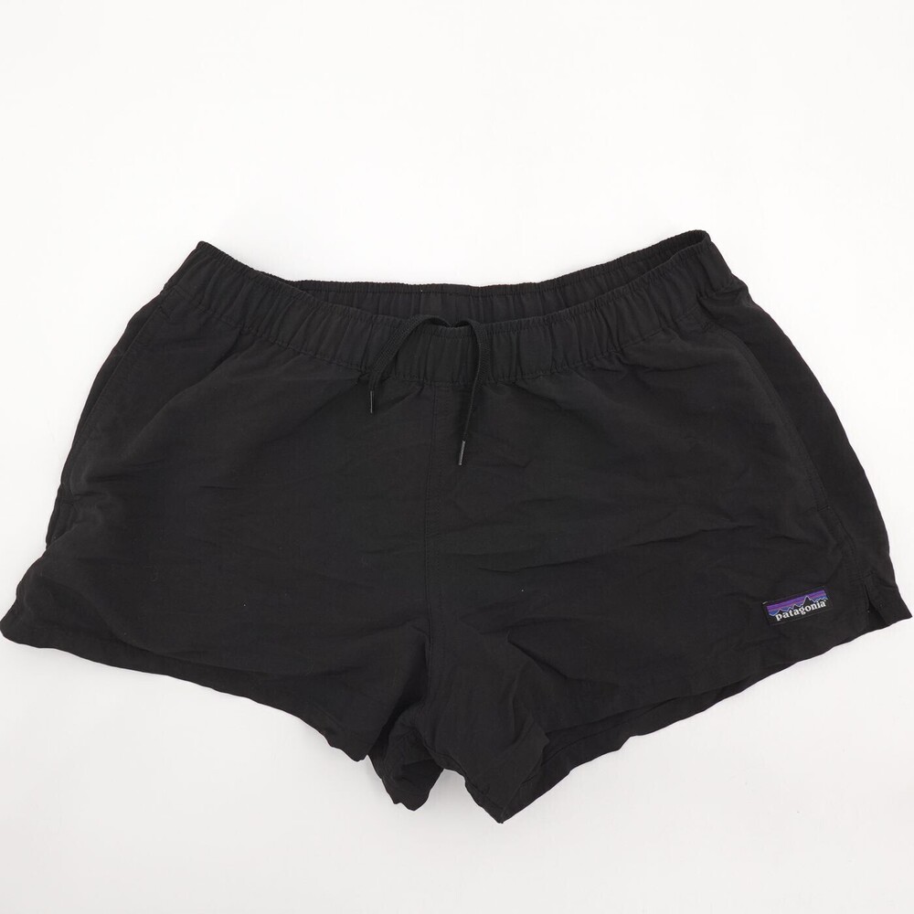Patagonia Shorts Womens Small Black Barely Baggies Drawstring Elastic Outdoor